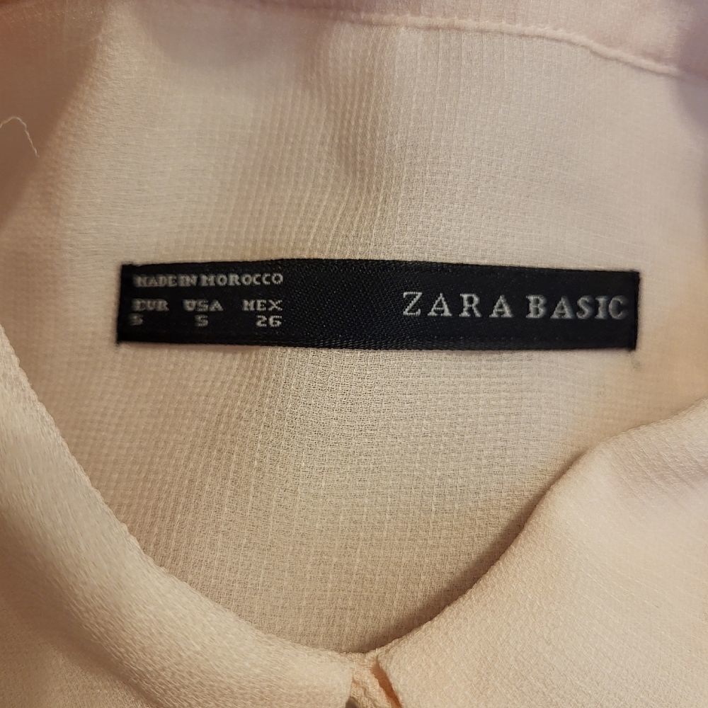 Zara Basicsoft Peach Collard Button-Down Long-Sle… - image 5